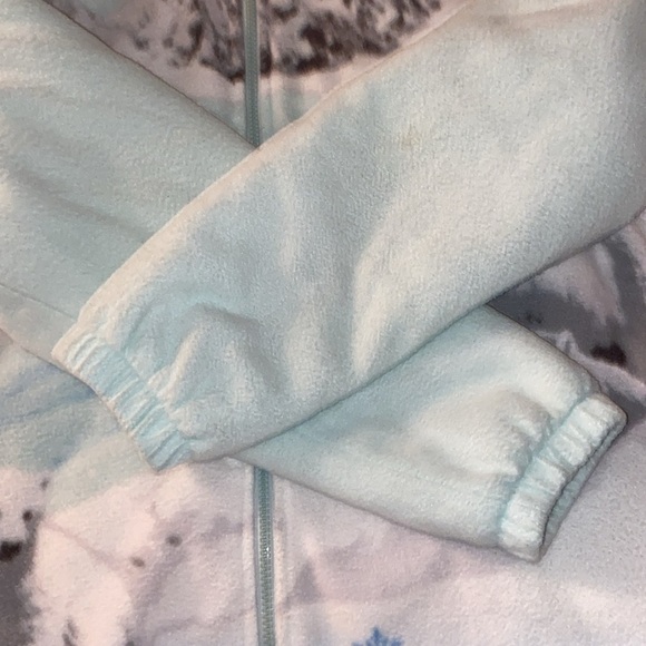 Women’s Vintage hooded full zip mint and blue fleece Jacket with polar bears S/M - Picture 10 of 15